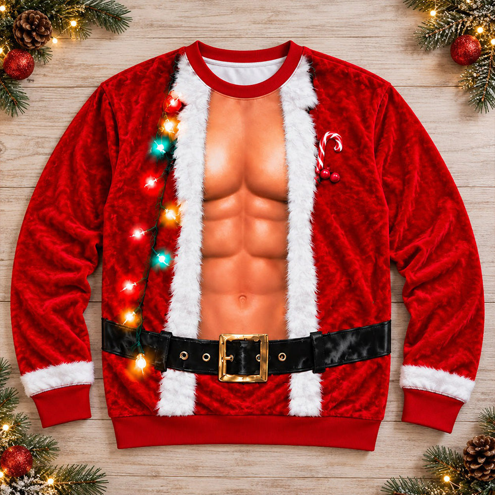 Take It Out & Play - Custom Hot Rod Photo Christmas All Over Print Shirts – Funny Muscle Santa 3D Shirts A2110 T24 NT01