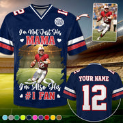 I’m Not Just His Dad I’m Also His #1 Fan, Personalized Football Dad Jersey, Custom Player Photo & Number, Gift for Football Mom Na02 Pt99