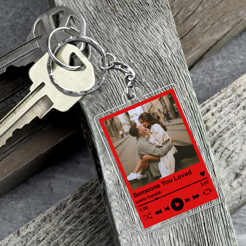 Acrylic Song Keychain - Couple Figure - Custom Photo Valentine's Day Gifts For Her, Him, Wife, Husband, Gifts For Couple Tu20