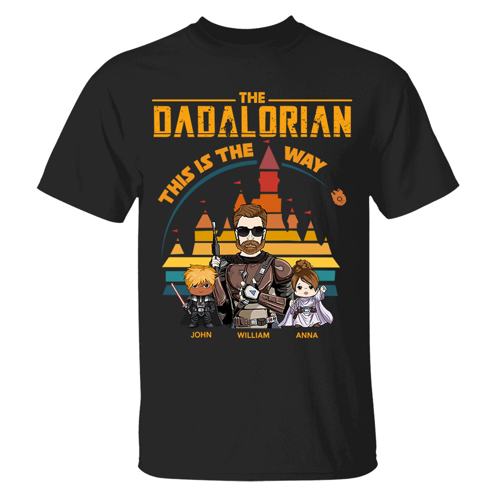 The Dadalorian This Is The Way - Personalized Shirt For Dad - Custom Nickname With Kids Gift