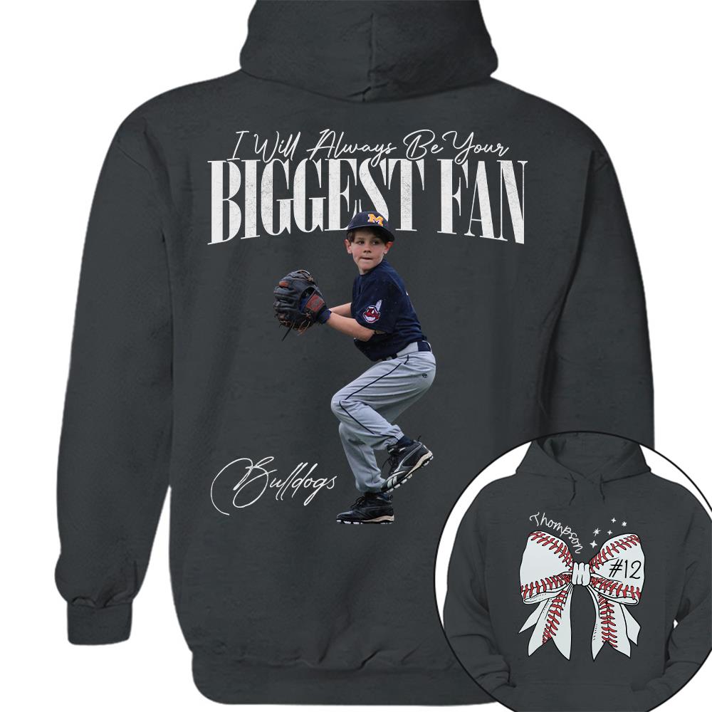 Custom Photo Baseball Shirt, Personalized Baseball Bow with Name and Jersey Number, Gift For Baseball Family, Basball Lovers A2110 Hv01