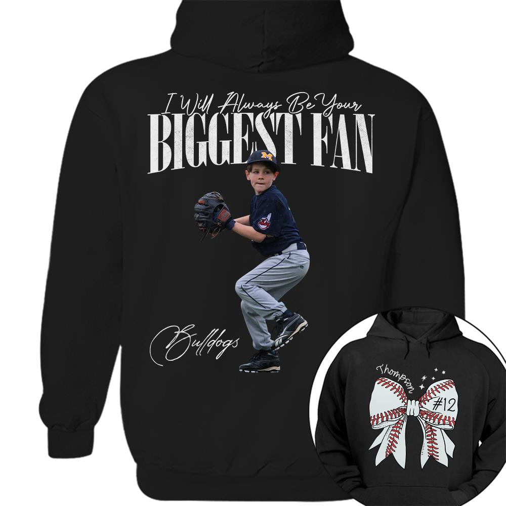 Custom Photo Baseball Shirt, Personalized Baseball Bow with Name and Jersey Number, Gift For Baseball Family, Basball Lovers A2110 Hv01