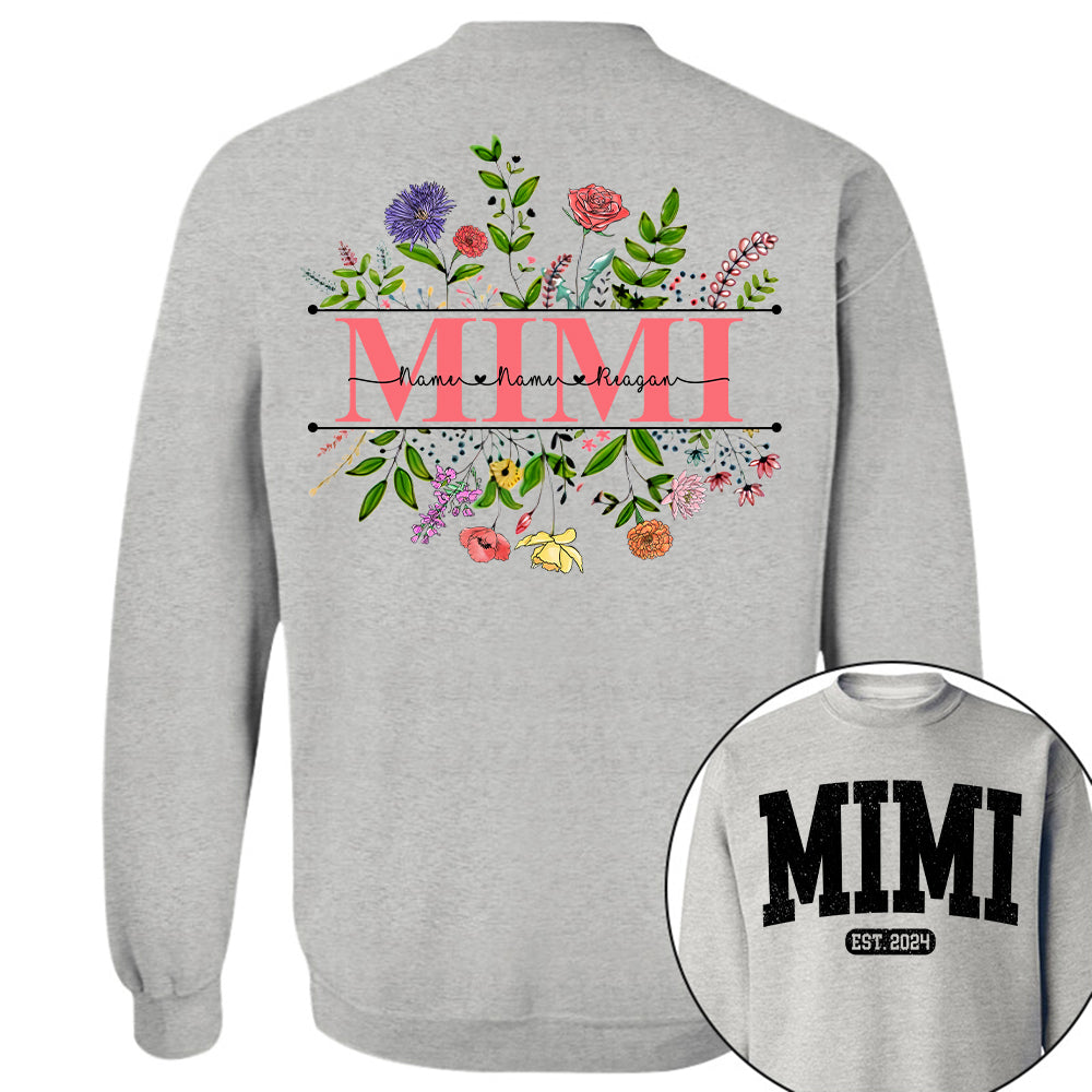 Personalized Wildflowers Mimi Grandkids Shirt For Grandma