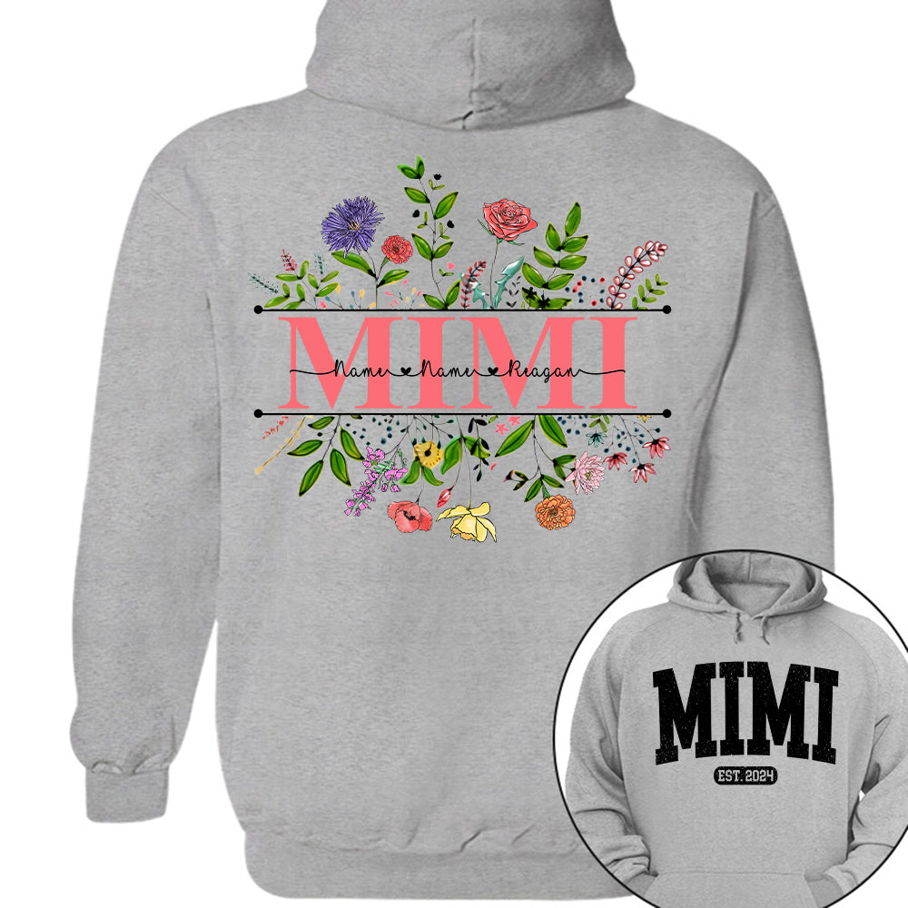 Personalized Wildflowers Mimi Grandkids Shirt For Grandma