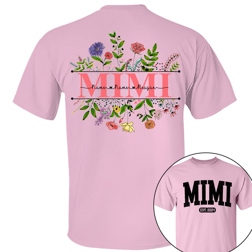 Personalized Wildflowers Mimi Grandkids Shirt For Grandma