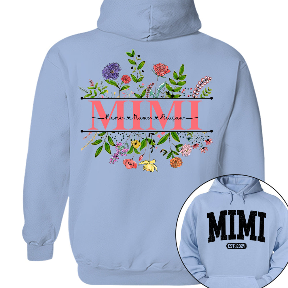 Personalized Wildflowers Mimi Grandkids Shirt For Grandma