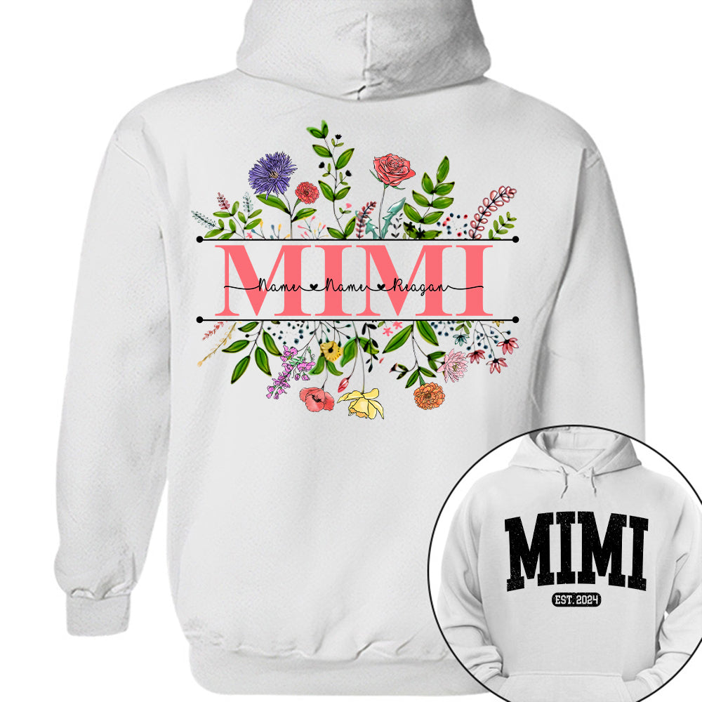Personalized Wildflowers Mimi Grandkids Shirt For Grandma