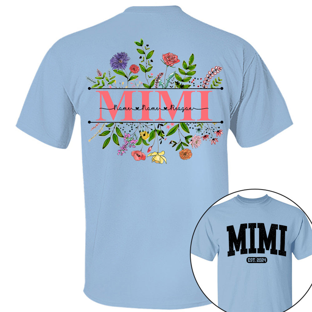 Personalized Wildflowers Mimi Grandkids Shirt For Grandma