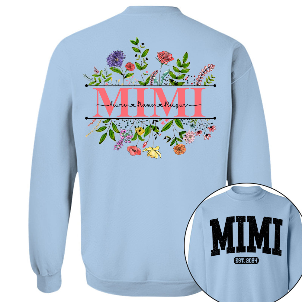 Personalized Wildflowers Mimi Grandkids Shirt For Grandma