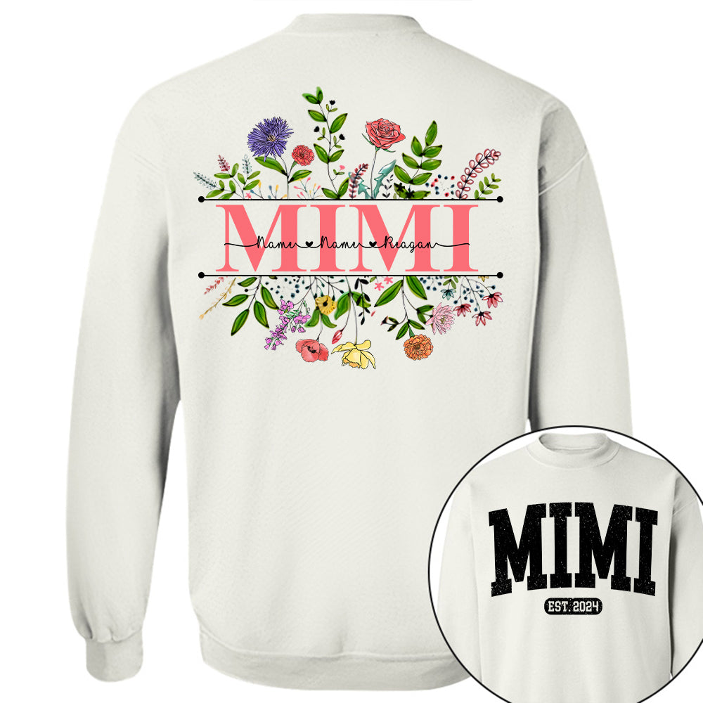 Personalized Wildflowers Mimi Grandkids Shirt For Grandma