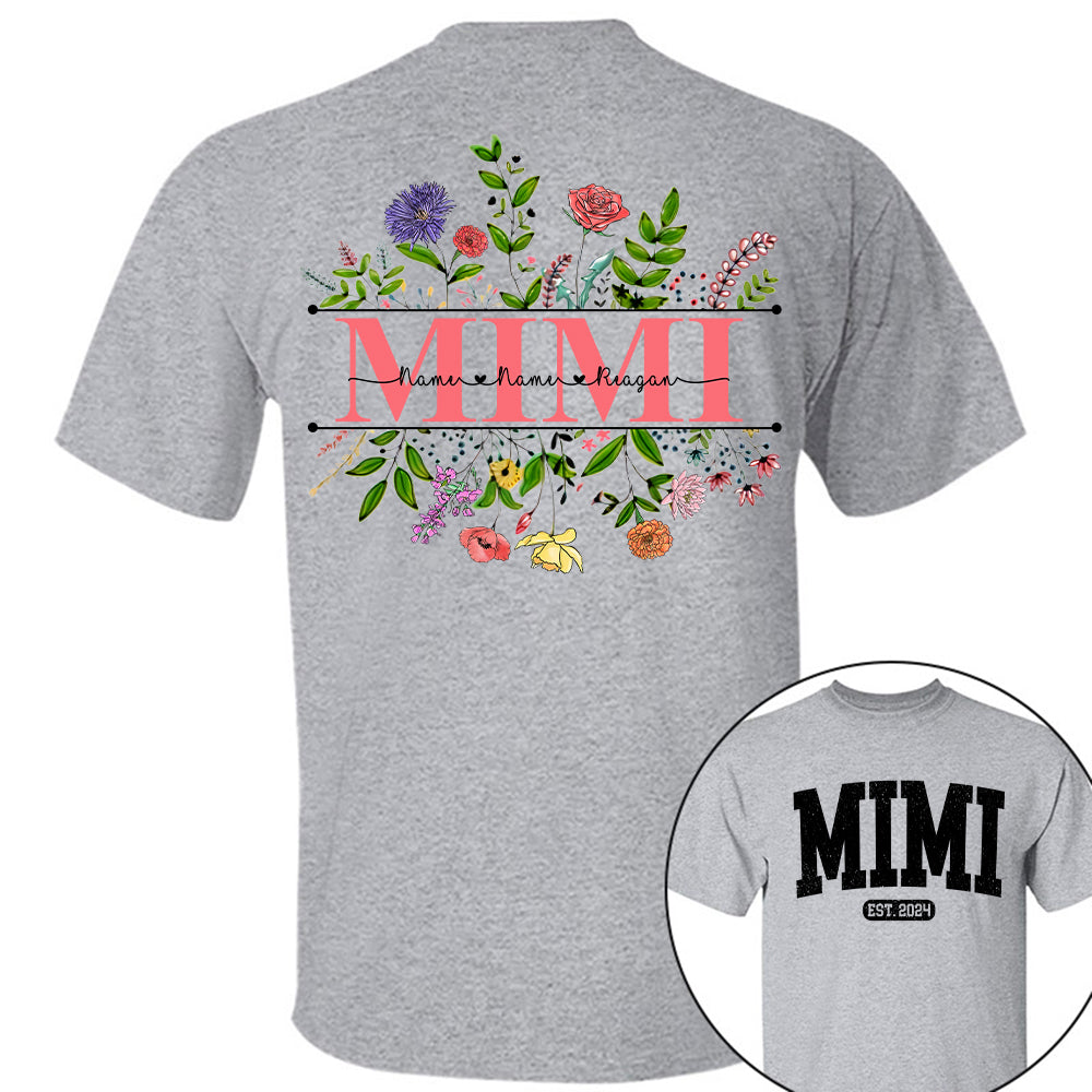 Personalized Wildflowers Mimi Grandkids Shirt For Grandma