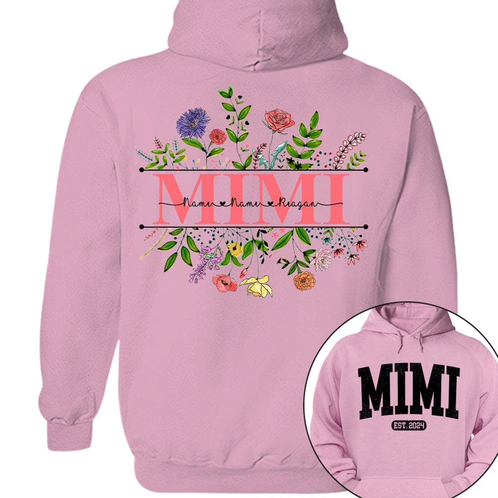 Personalized Wildflowers Mimi Grandkids Shirt For Grandma