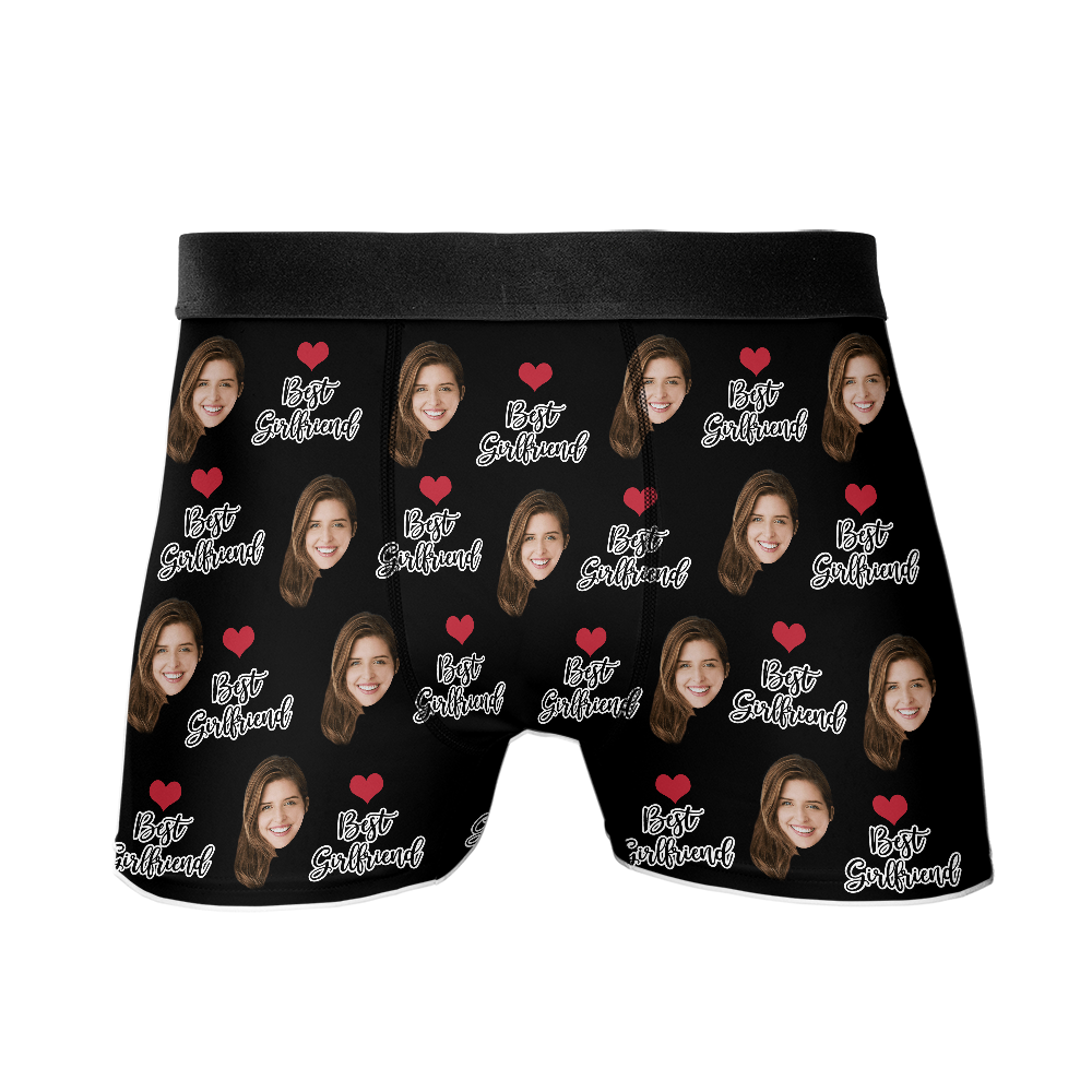 Best Girlfriend Wife - - Personalized Photo Men's Boxer Briefs