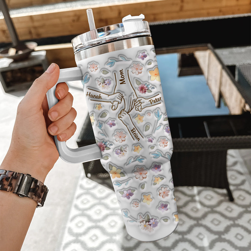 Mother's Day - Personalized 3D Inflected Stainless Steel Tumbler For Grandma