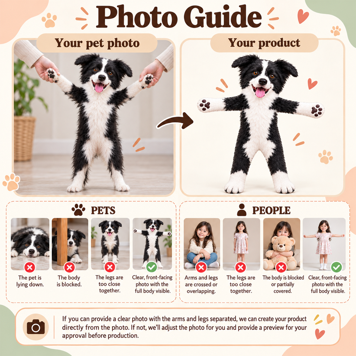 Personalized Photo Pet Squishy Toy Poseable Plush Doll, Funny Gift For Dog Mom, Dad, Cat Lover T1807 Hv01