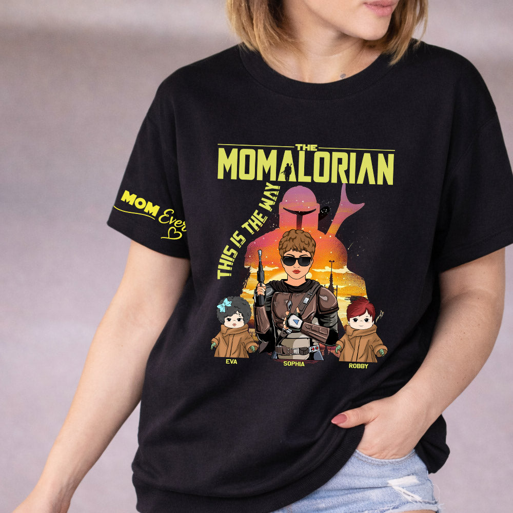 The Momalorian The Best Mom In The Galaxy - Personalized Shirt For Mom Nana Na02 Nh00