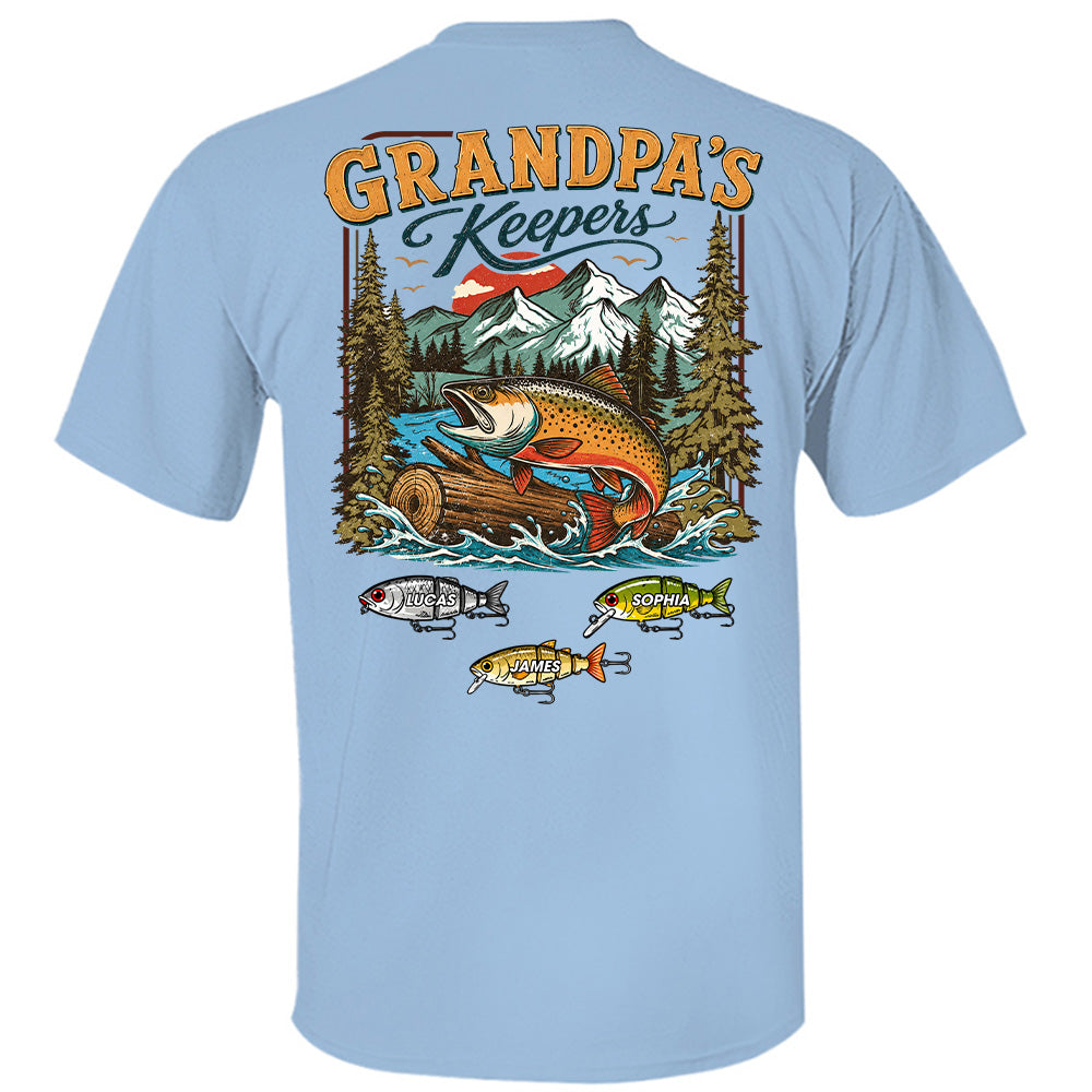 Grandpa’s Keepers T-Shirt – Personalized Fishing Grandpa Shirt Vr2 T24