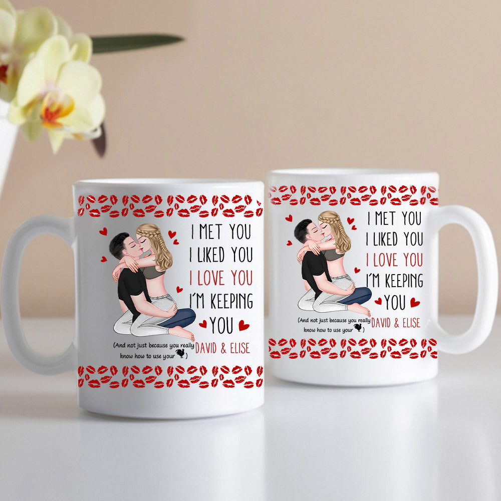 Kissing Couple Funny I Love You With All My Heart - Personalized Mug Nh00