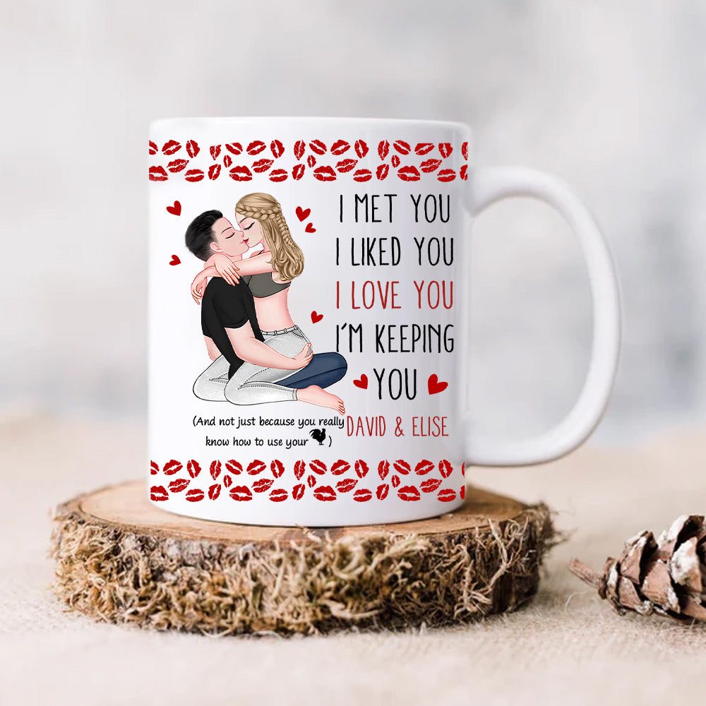 Kissing Couple Funny I Love You With All My Heart - Personalized Mug Nh00