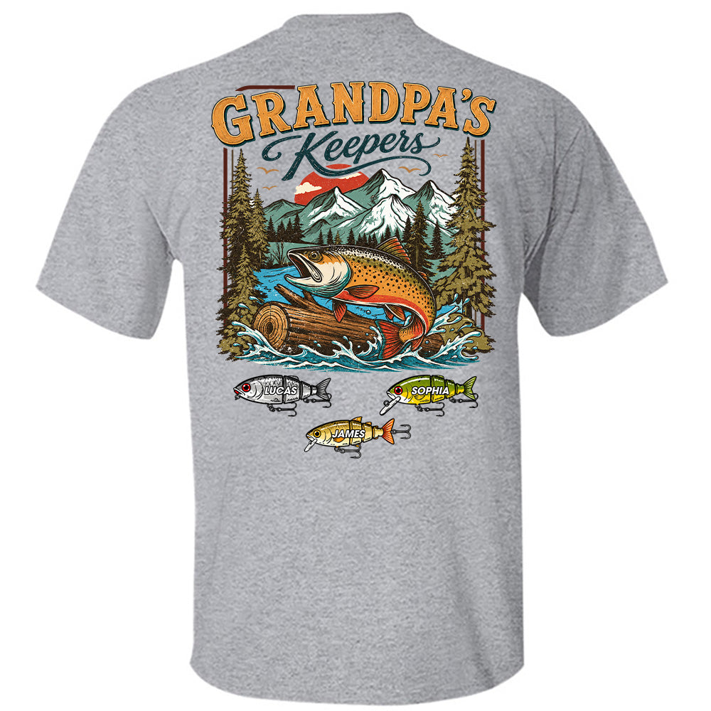 Grandpa’s Keepers T-Shirt – Personalized Fishing Grandpa Shirt Vr2 T24
