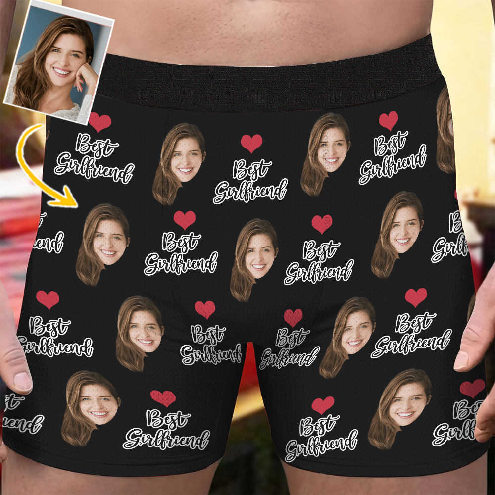 Best Girlfriend Wife - - Personalized Photo Men's Boxer Briefs