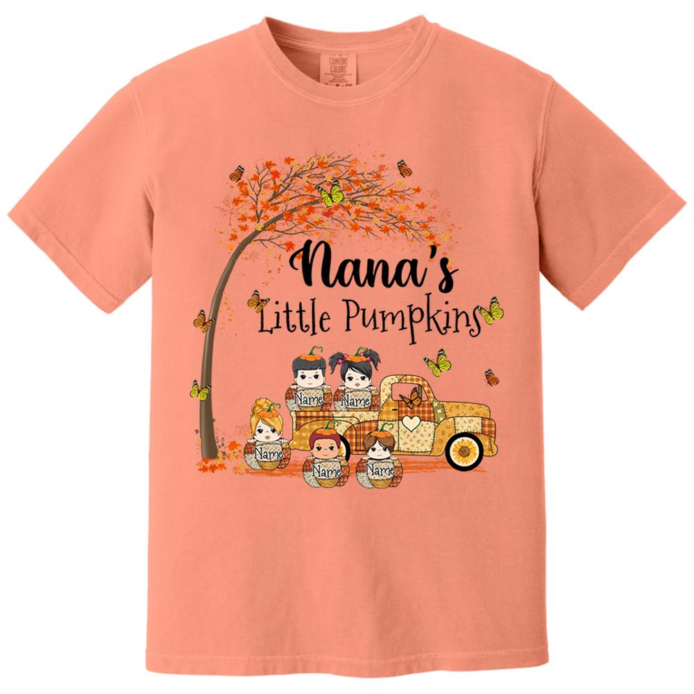 Autumn Grandma's Little Pumpkin Shirt - Personalized Shirt Family Vr2 NA04 Nh00