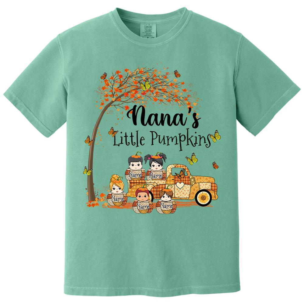 Autumn Grandma's Little Pumpkin Shirt - Personalized Shirt Family Vr2 NA04 Nh00