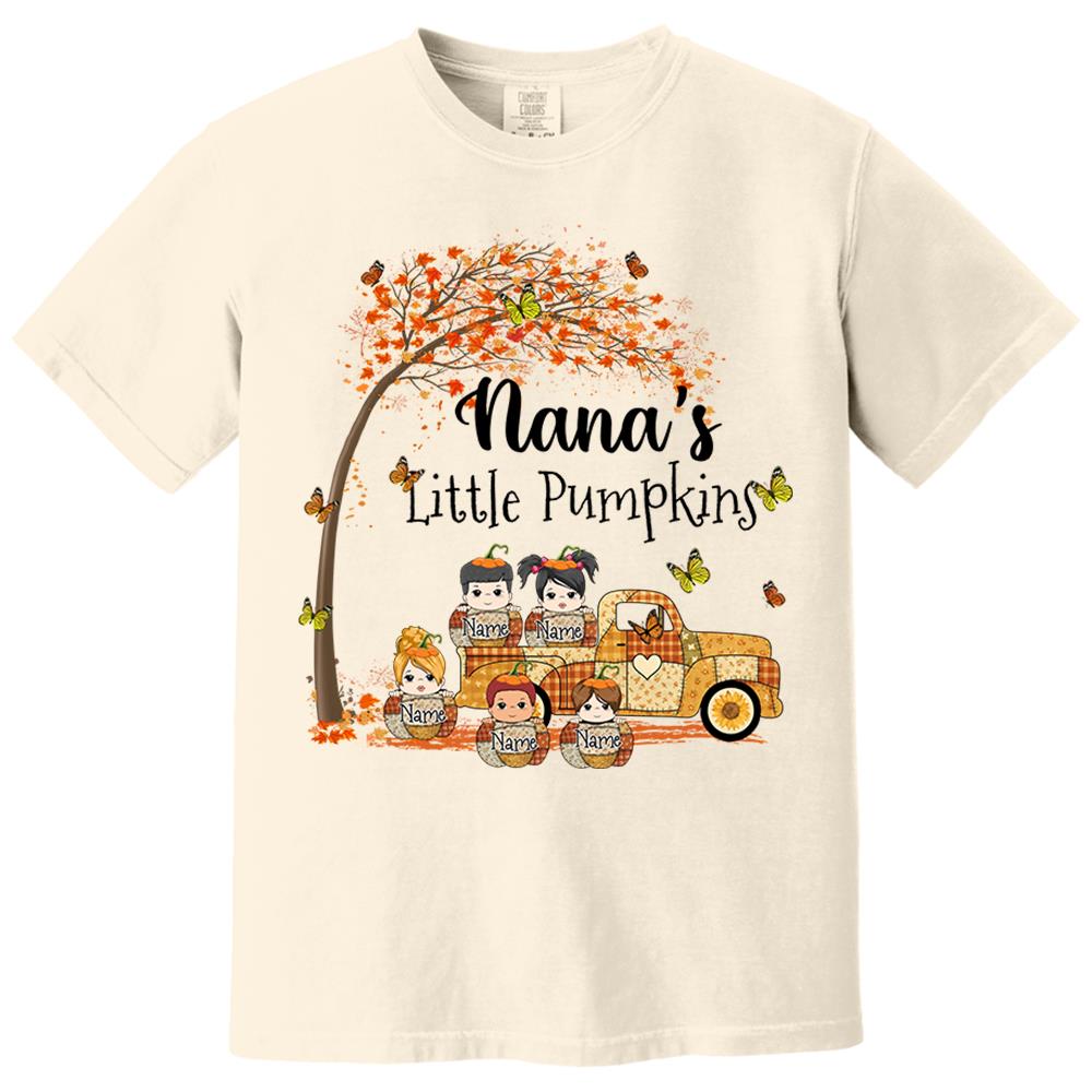Autumn Grandma's Little Pumpkin Shirt - Personalized Shirt Family Vr2 NA04 Nh00