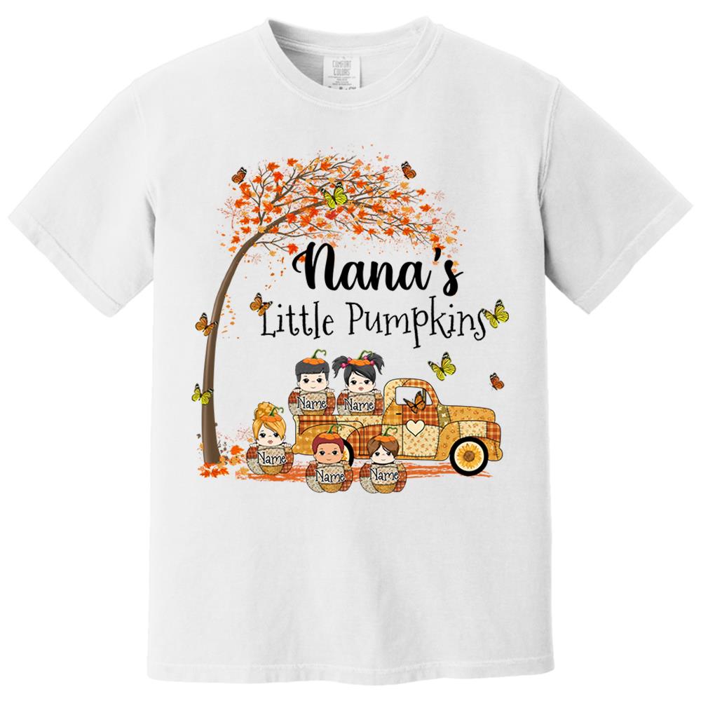 Autumn Grandma's Little Pumpkin Shirt - Personalized Shirt Family Vr2 NA04 Nh00