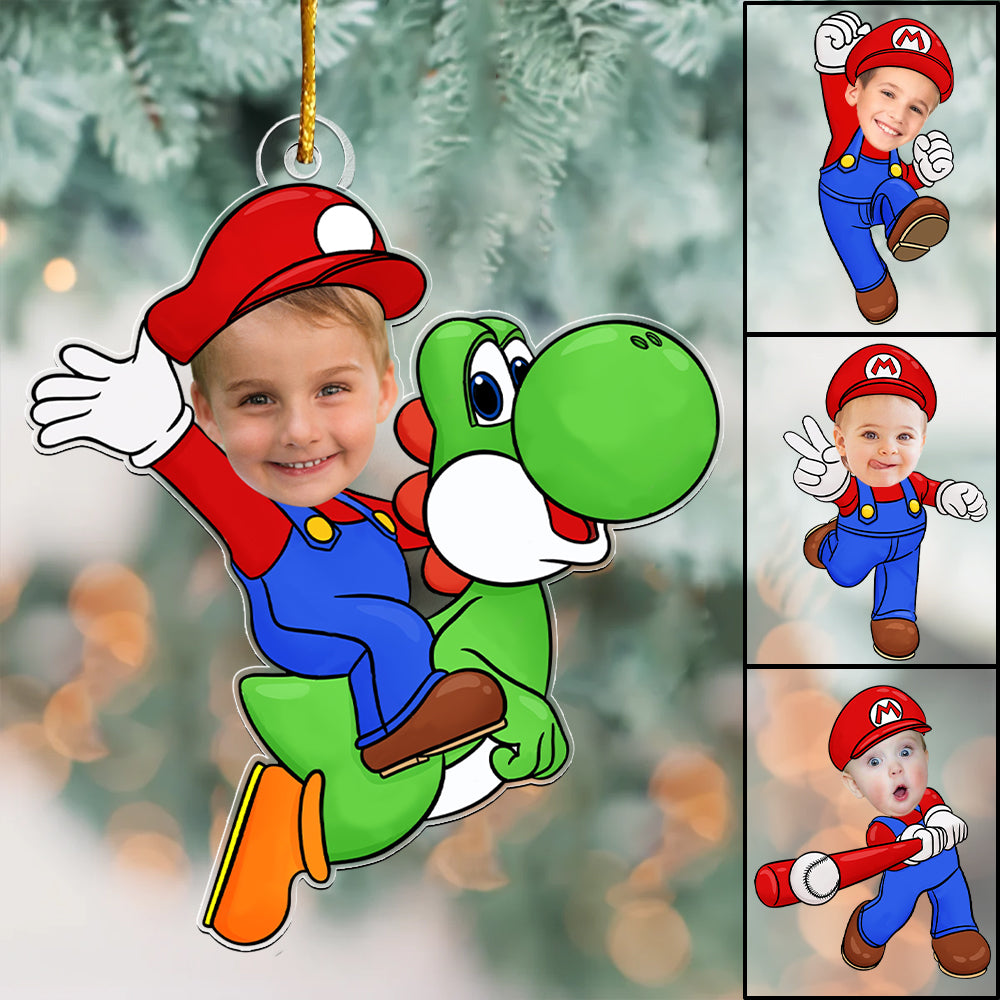 Custom Photo Kid Superhero - Personalized Custom Mica Photo Ornament - Gift For Family Members