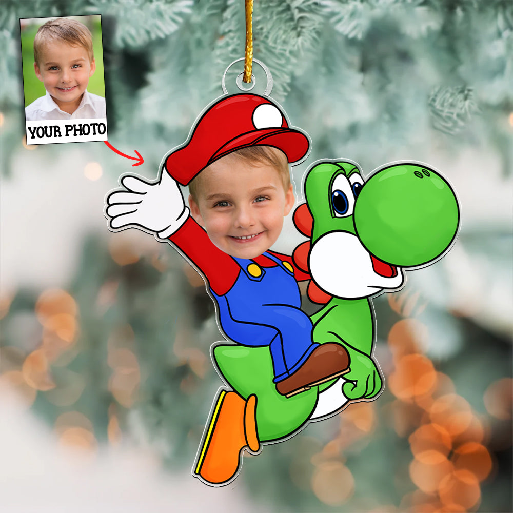 Custom Photo Kid Superhero - Personalized Custom Mica Photo Ornament - Gift For Family Members