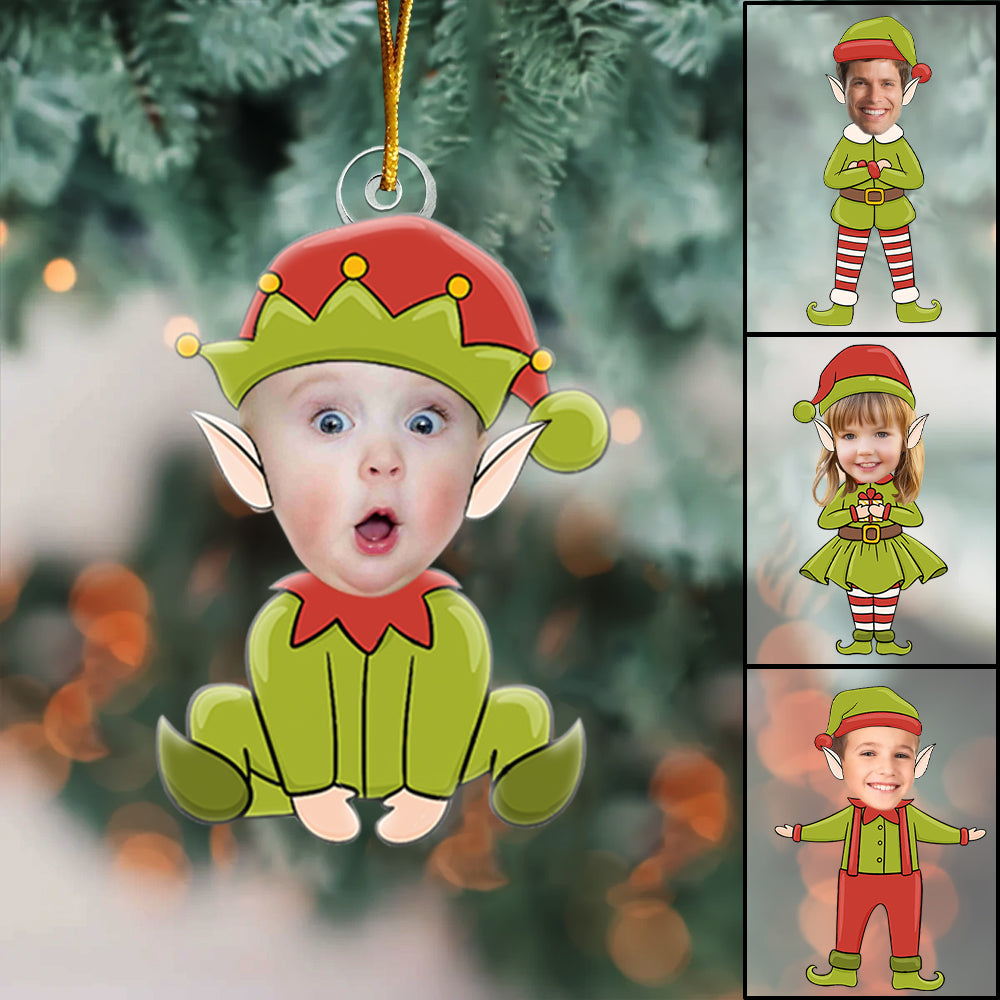 Custom Photo Kid Superhero - Personalized Custom Mica Photo Ornament - Gift For Family Members