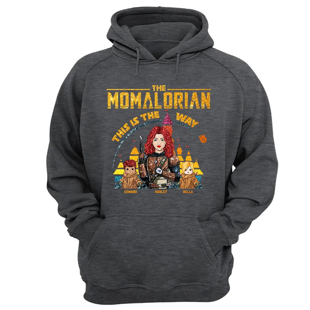 The Momalorian This Is The Way - Personalized Glitter Style Shirt For Mom Dad New Version 2026 Nh00