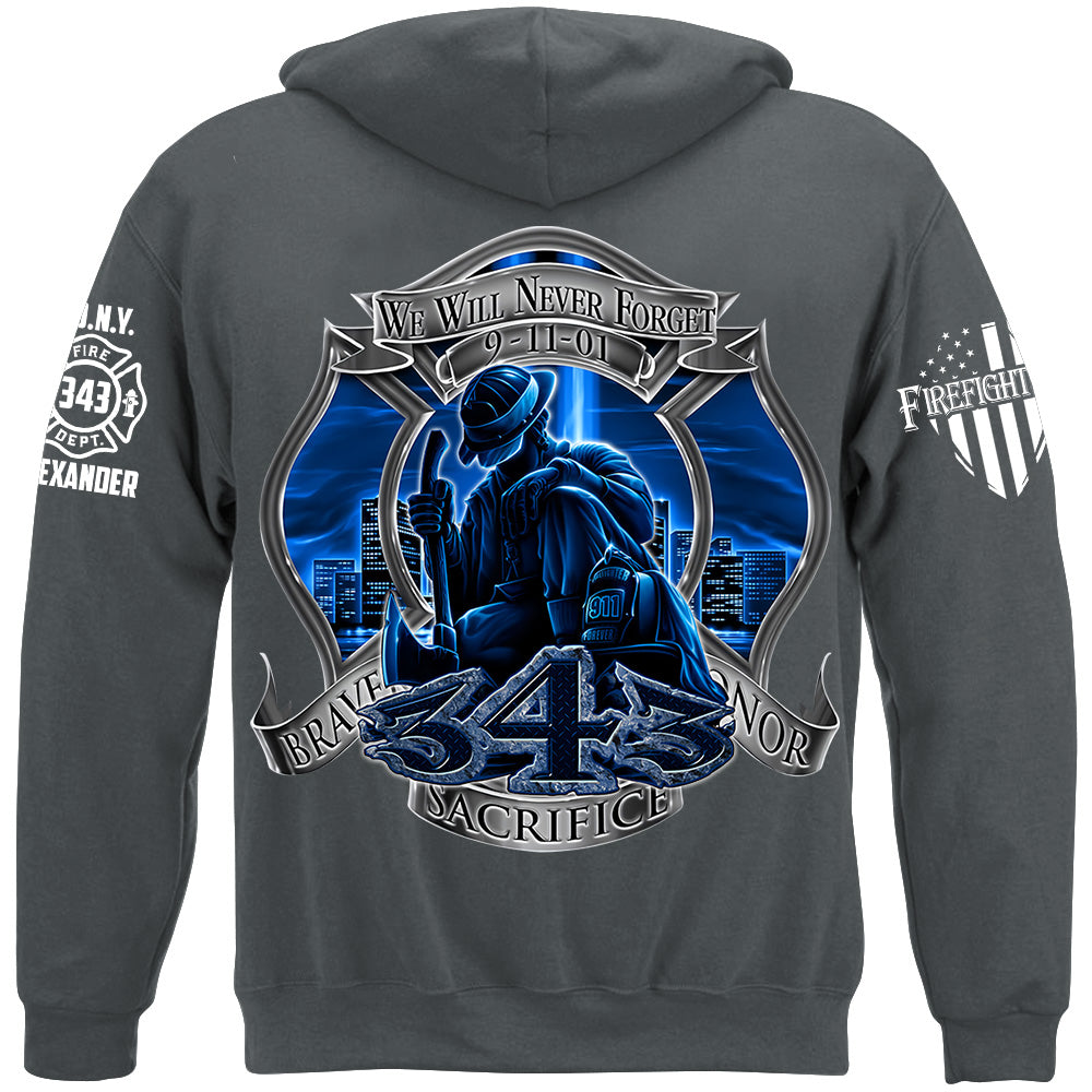 We Will Never Forget 9-11 Custom Shirt For Firefighter H2511
