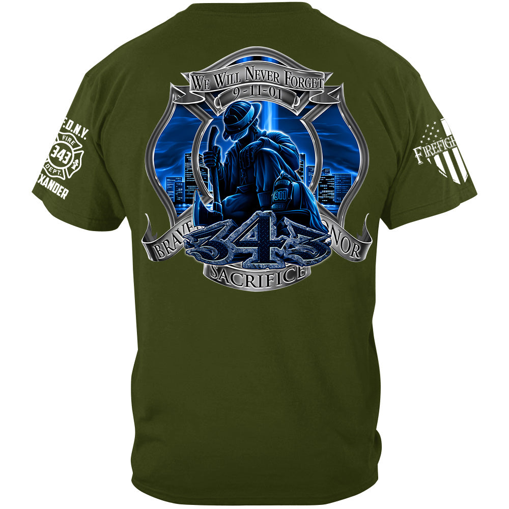 We Will Never Forget 9-11 Custom Shirt For Firefighter H2511
