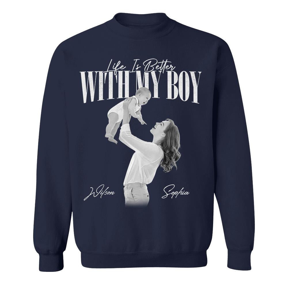 Life Is Better With My Boys - Washed Tee Retro Bootleg Shirt For Boy Mom Na02