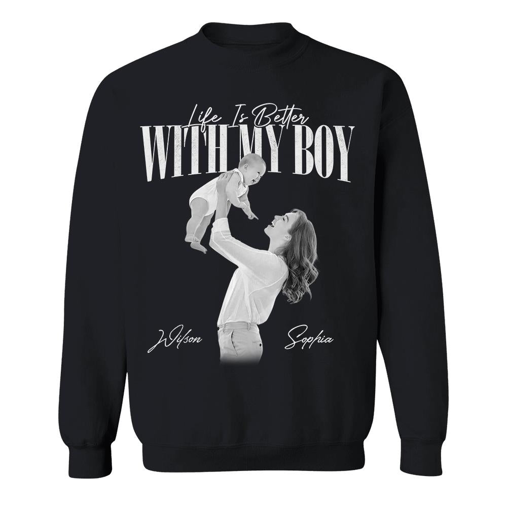 Life Is Better With My Boys - Washed Tee Retro Bootleg Shirt For Boy Mom Na02