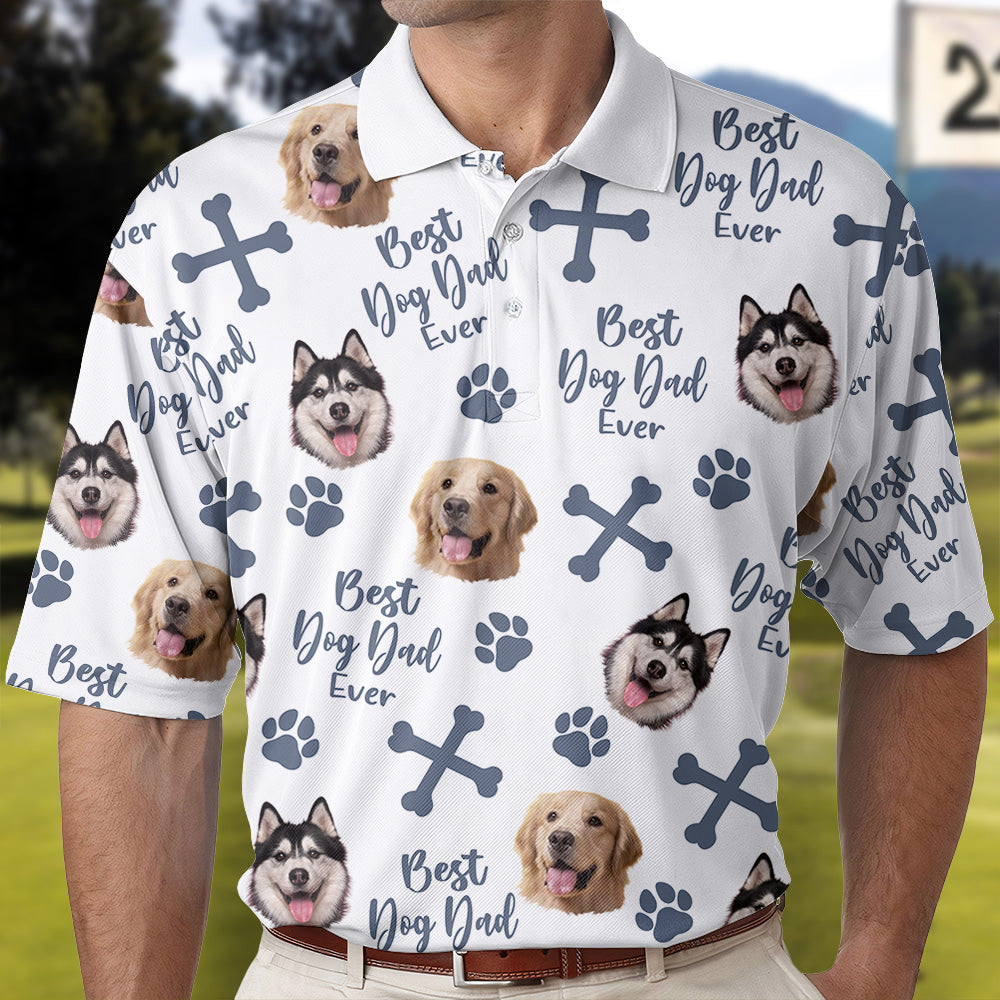 Personalized Best Dog Dad Ever Polo Shirt, Dog Lovers Shirt, Father's Day Gift