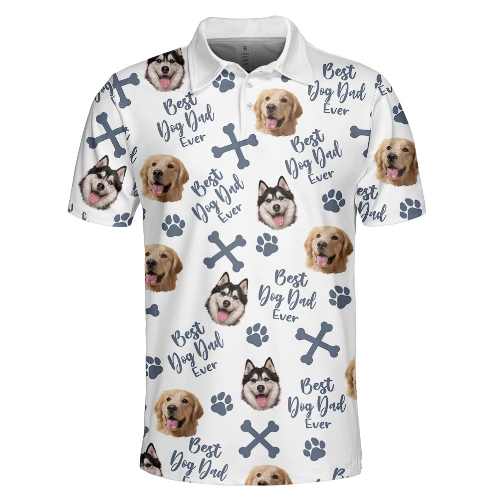 Personalized Best Dog Dad Ever Polo Shirt, Dog Lovers Shirt, Father's Day Gift