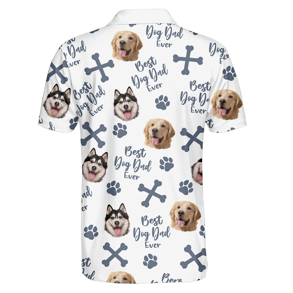 Personalized Best Dog Dad Ever Polo Shirt, Dog Lovers Shirt, Father's Day Gift