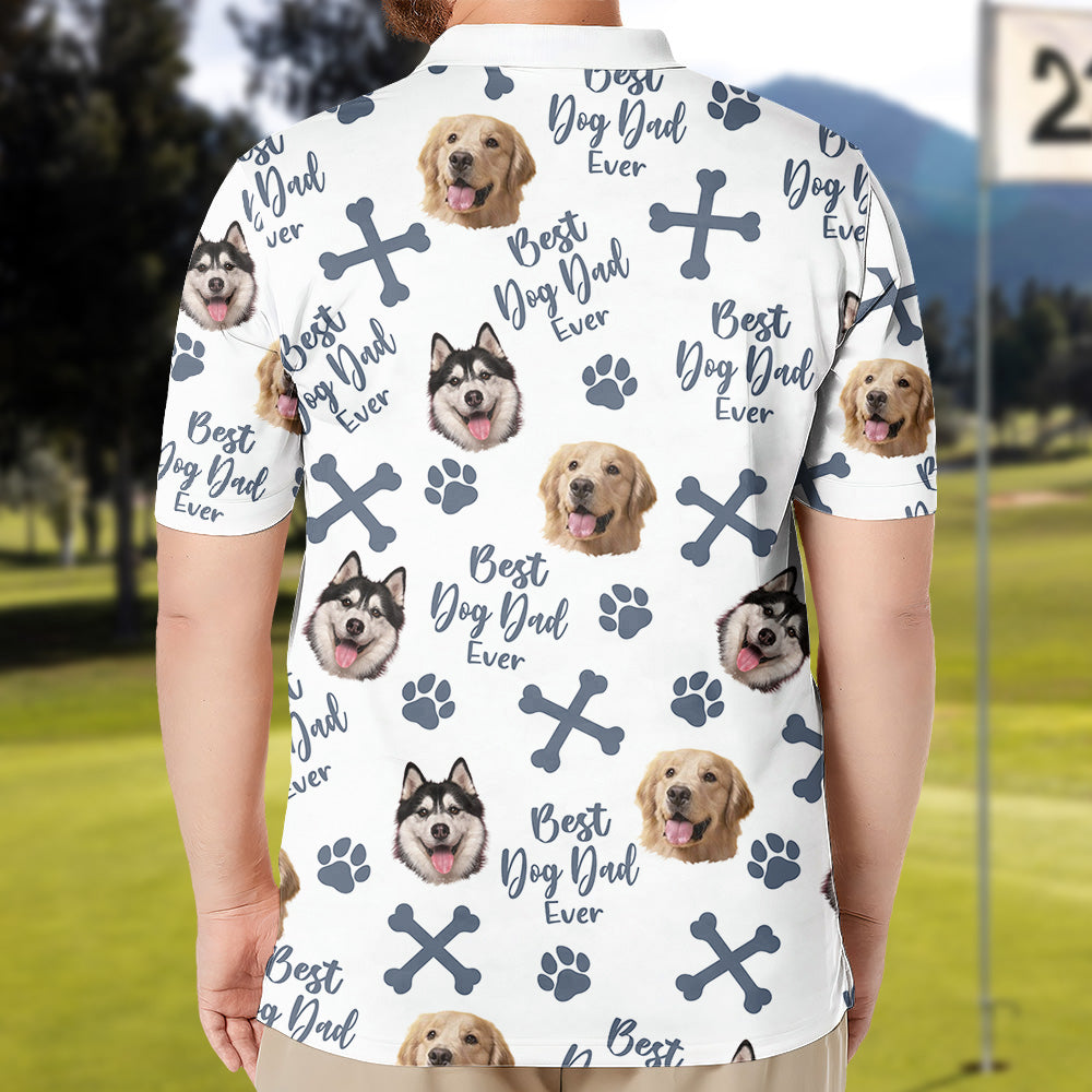 Personalized Best Dog Dad Ever Polo Shirt, Dog Lovers Shirt, Father's Day Gift