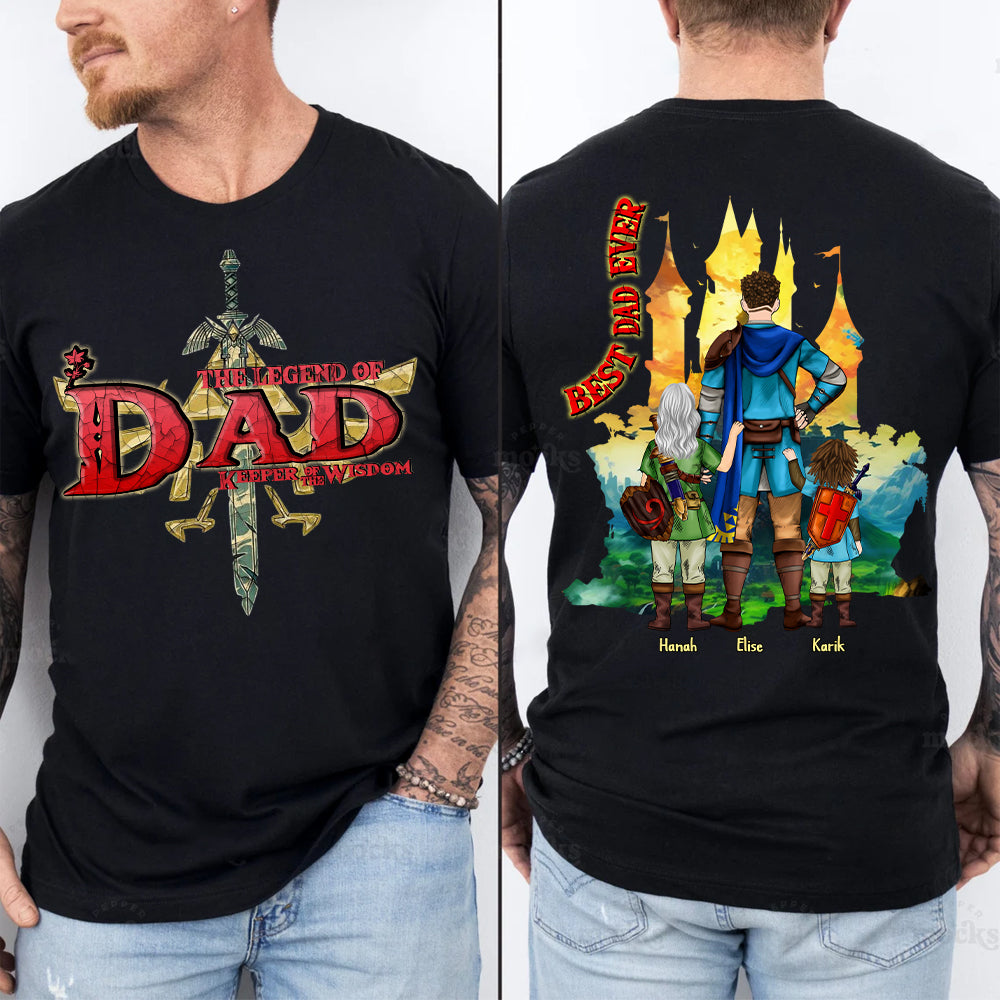 Custom The Legend of Dad – Keeper of Wisdom Shirt - Best Dad Ever - Father's Day 2025 Personalized Shirt Nh00