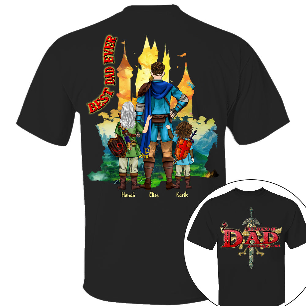 Custom The Legend of Dad – Keeper of Wisdom Shirt - Best Dad Ever - Father's Day 2025 Personalized Shirt Nh00