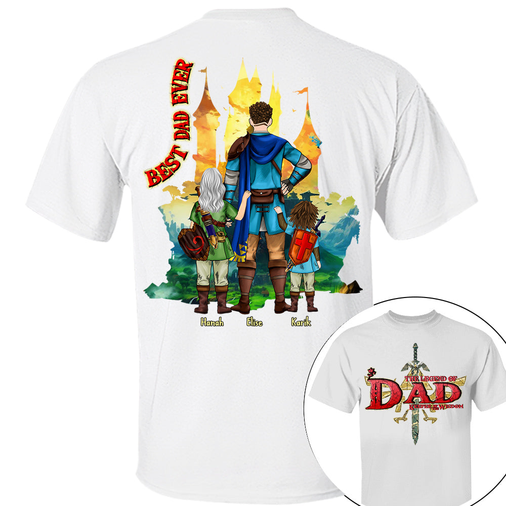 Custom The Legend of Dad – Keeper of Wisdom Shirt - Best Dad Ever - Father's Day 2025 Personalized Shirt Nh00