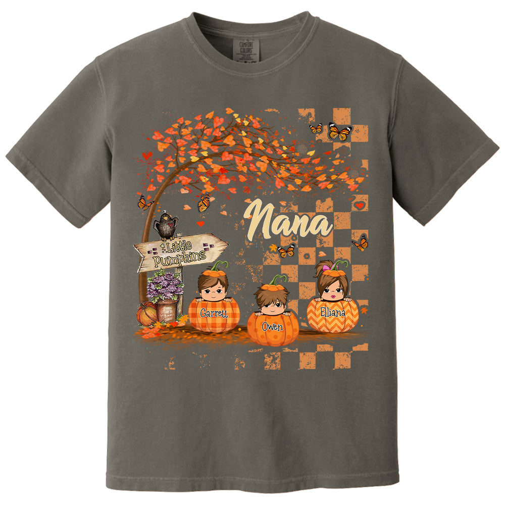 Personalized Grandma's Little Pumpkin Autumn Shirt Pt99