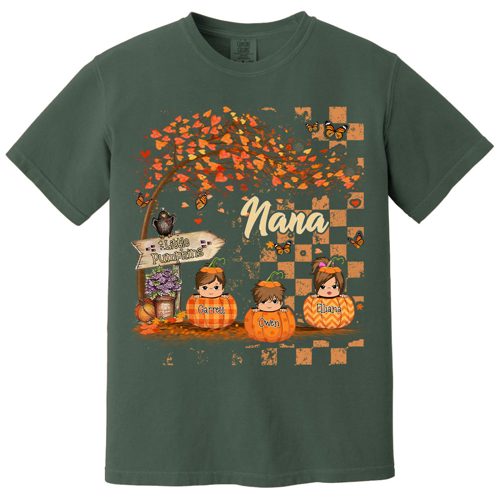Personalized Grandma's Little Pumpkin Autumn Shirt Pt99