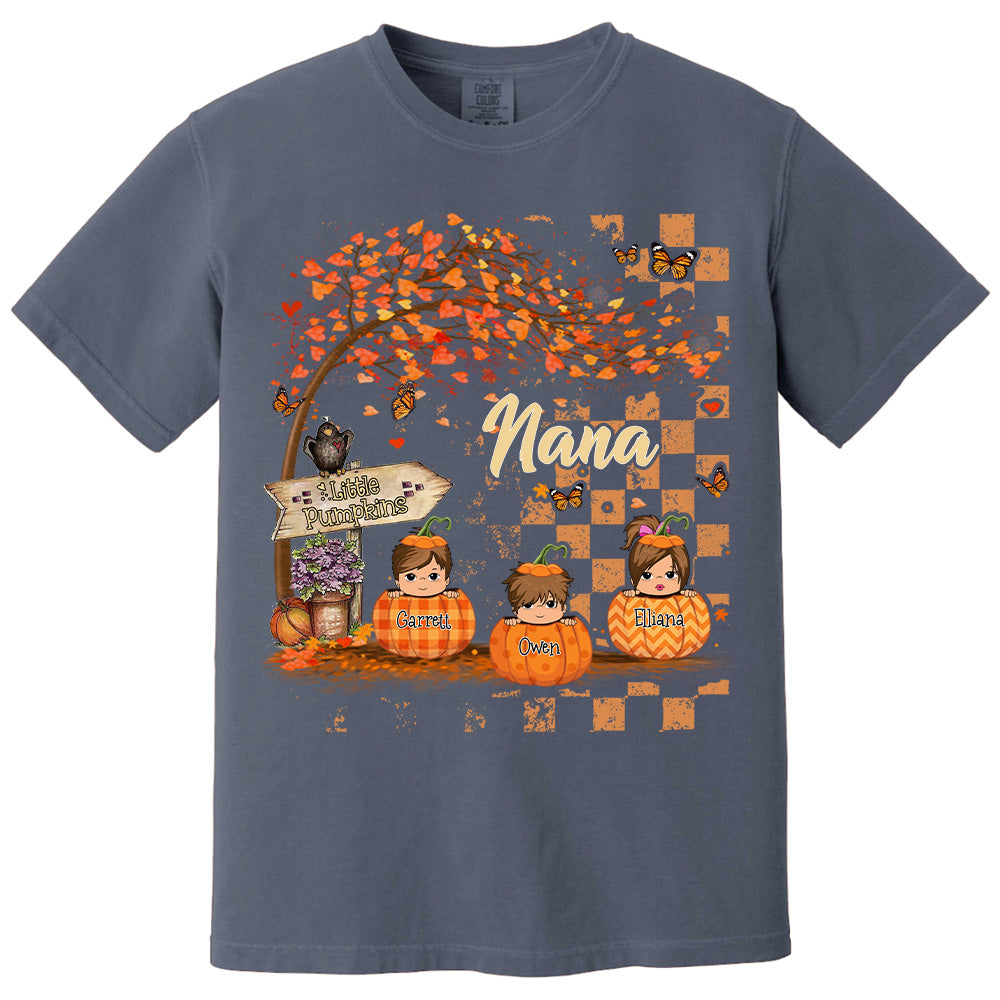Personalized Grandma's Little Pumpkin Autumn Shirt Pt99