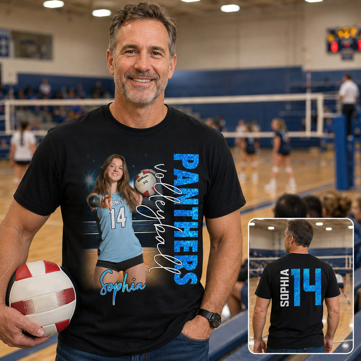 Personalized Volleyball Player Shirt, Custom Name & Number Volleyball Tee, Volleyball Mom Gift Na02 VH01