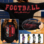 Personalized Football Mom Shirt, Custom Oversized Back Print & Cute Sleeve Detail, Player Name Number Game Day Shirt