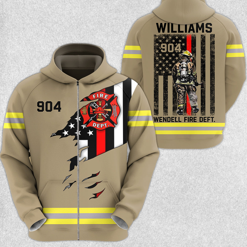 Firefighter Custom Uniform All Over Print Shirt Gift For Firemen H2511